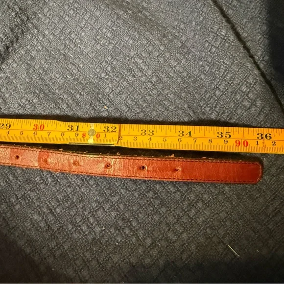 Vintage Leegin Brown Leather Belt with Brass Buckle women’s belt skinny - Picture 6 of 6